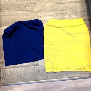 2 for $10 2 pack miniskirts. Great for summer!  Yellow is sheer.